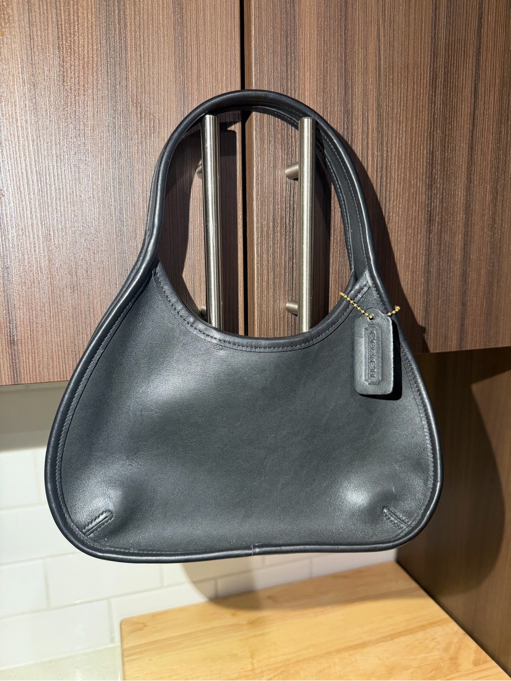 Vintage Coach 9027 Ergo Mini Black Leather Satchel Bag Plus